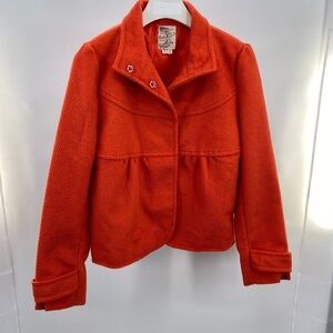 Anthropologie Tulle Orange jacket size Small